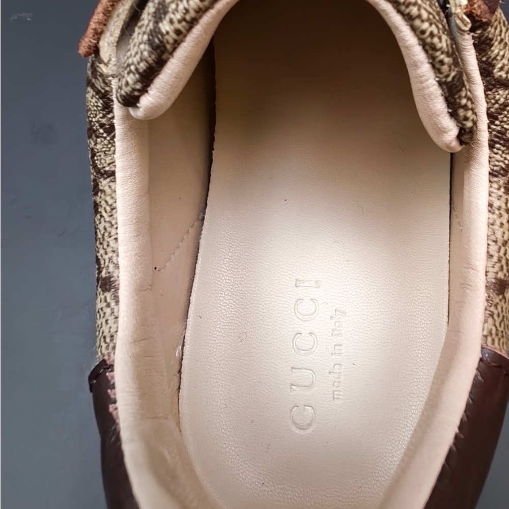 Gucci GG Monogram Velcro Sneakers - Beige/Brown - Picture 5 of 7